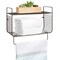 mDesign 2 Tier Storage Organizer Bath Shelf with Towel Bar, Wall Mount